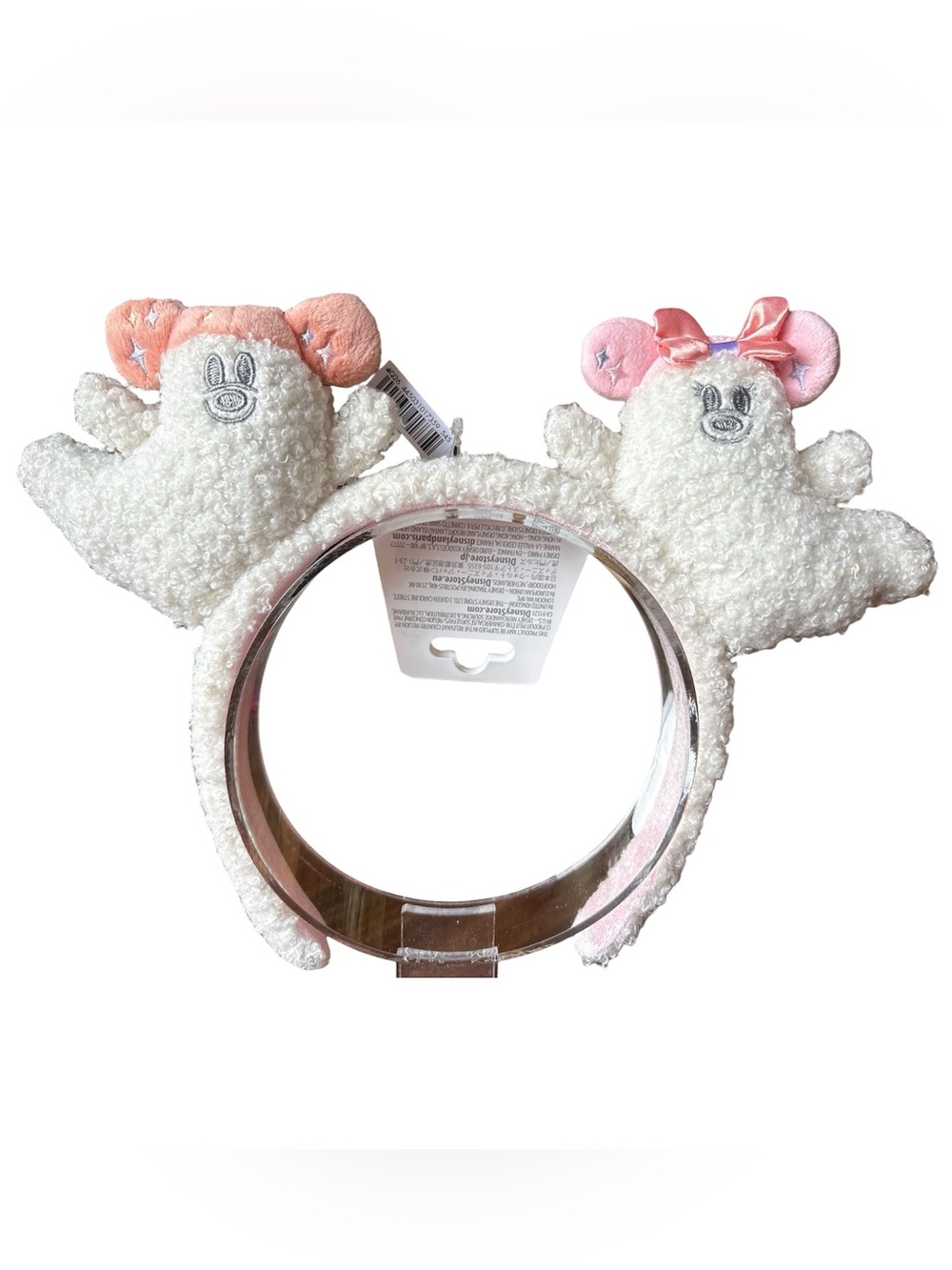 Disney Parks Mickey and Minnie Mouse Cutie Ghost Ear Headband Halloween NEW!
